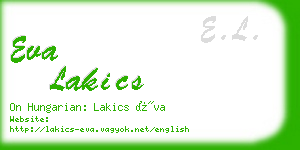 eva lakics business card